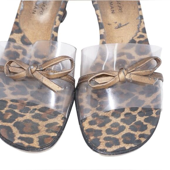 Beverly Feldman Love & Desire Vintage Leopard Print Kitten Heels, Size 7 - Picture 3 of 9